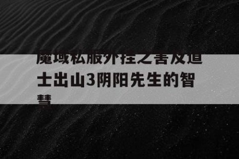 魔域私服外挂之害及道士出山3阴阳先生的智慧