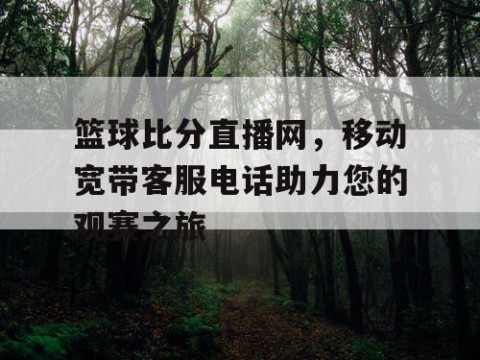篮球比分直播网，移动宽带客服电话助力您的观赛之旅