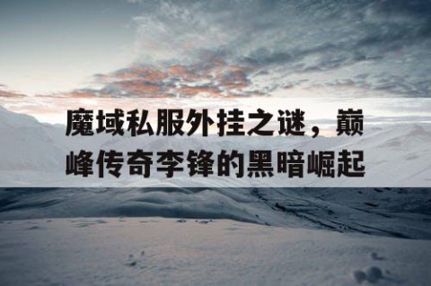 魔域私服外挂之谜，巅峰传奇李锋的黑暗崛起