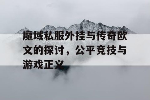 魔域私服外挂与传奇欧文的探讨，公平竞技与游戏正义