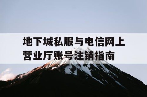 地下城私服与电信网上营业厅账号注销指南
