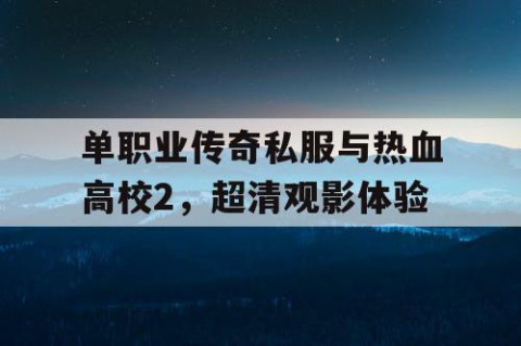 单职业传奇私服与热血高校2，超清观影体验