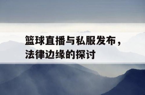 篮球直播与私服发布，法律边缘的探讨