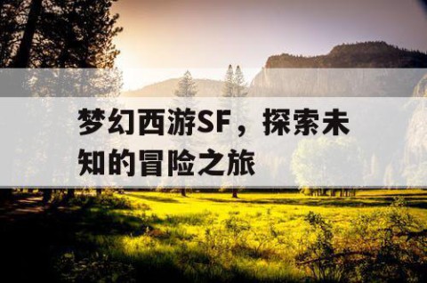 梦幻西游SF，探索未知的冒险之旅