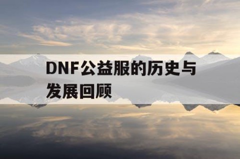 DNF公益服的历史与发展回顾