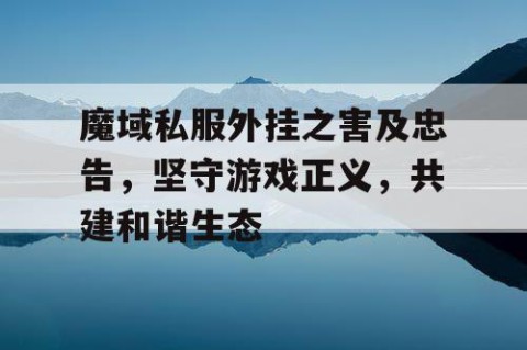 魔域私服外挂之害及忠告，坚守游戏正义，共建和谐生态
