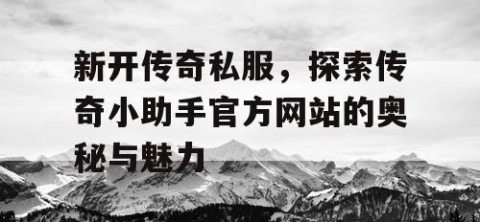 新开传奇私服,探索传奇小助手官方网站的奥秘与魅力