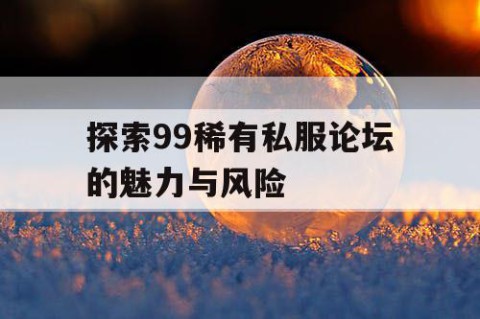 探索99稀有私服论坛的魅力与风险