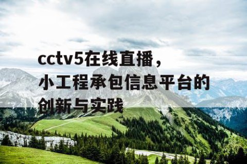 cctv5在线直播，小工程承包信息平台的创新与实践