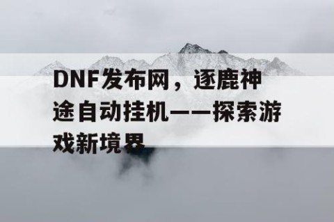 DNF发布网，逐鹿神途自动挂机——探索游戏新境界