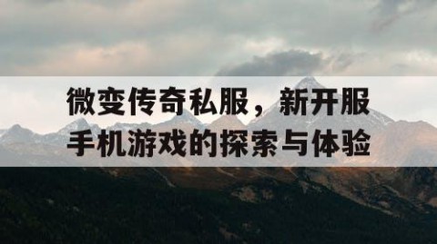 微变传奇私服，新开服手机游戏的探索与体验