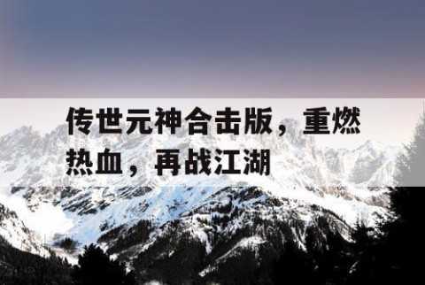 传世元神合击版，重燃热血，再战江湖
