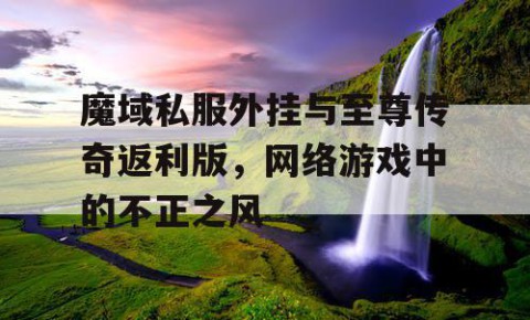 魔域私服外挂与至尊传奇返利版，网络游戏中的不正之风