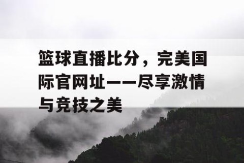 篮球直播比分，完美国际官网址——尽享激情与竞技之美