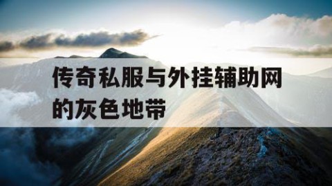 传奇私服与外挂辅助网的灰色地带