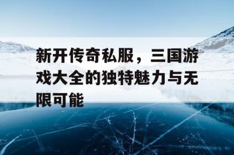 新开传奇私服,三国游戏大全的独特魅力与无限可能