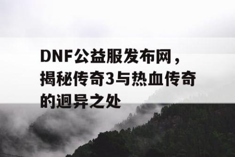 DNF公益服发布网，揭秘传奇3与热血传奇的迥异之处