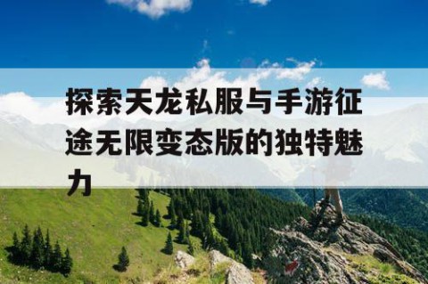 探索天龙私服与手游征途无限变态版的独特魅力