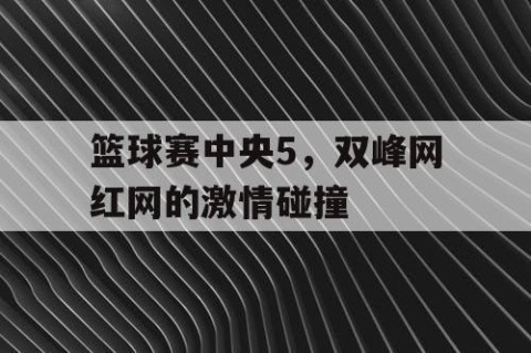 篮球赛中央5，双峰网红网的激情碰撞
