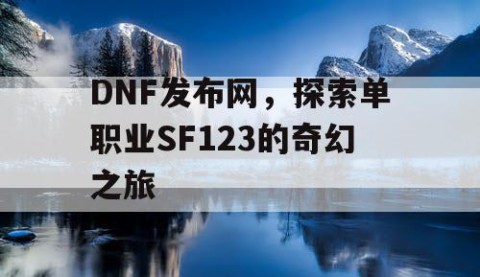 DNF发布网，探索单职业SF123的奇幻之旅