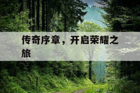 传奇序章，开启荣耀之旅