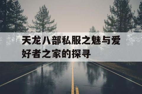 天龙八部私服之魅与爱好者之家的探寻