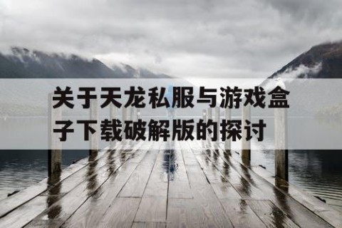 关于天龙私服与游戏盒子下载破解版的探讨