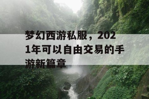 梦幻西游私服，2021年可以自由交易的手游新篇章
