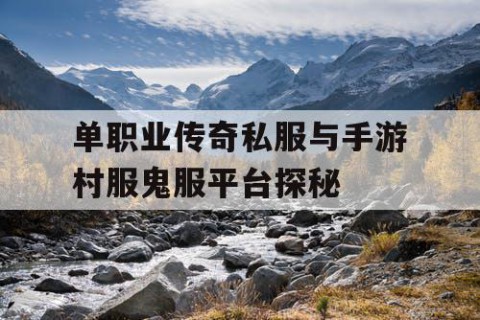 单职业传奇私服与手游村服鬼服平台探秘