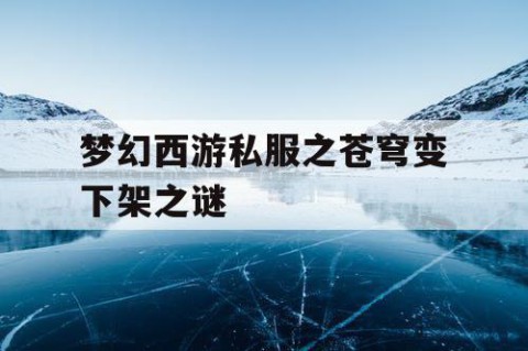 梦幻西游私服之苍穹变下架之谜