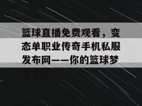 篮球直播免费观看，变态单职业传奇手机私服发布网——你的篮球梦想之地