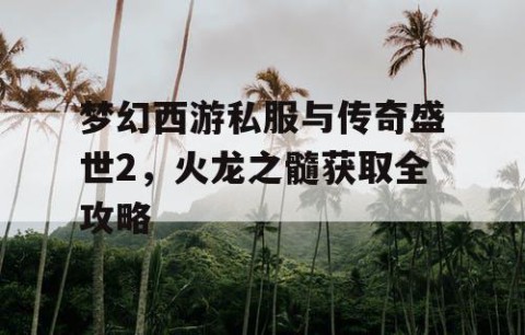 梦幻西游私服与传奇盛世2，火龙之髓获取全攻略