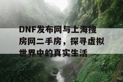 DNF发布网与上海搜房网二手房，探寻虚拟世界中的真实生活
