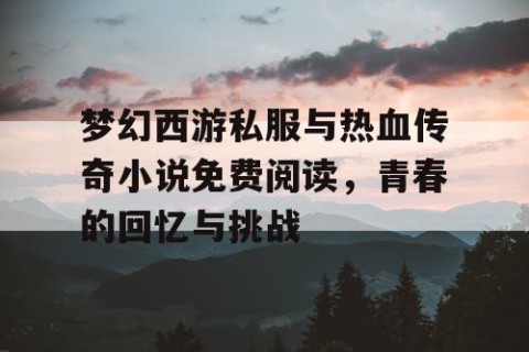 梦幻西游私服与热血传奇小说免费阅读，青春的回忆与挑战