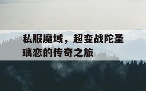 私服魔域，超变战陀圣璃恋的传奇之旅