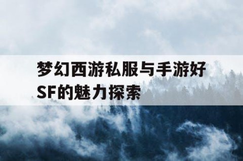 梦幻西游私服与手游好SF的魅力探索
