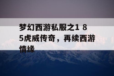 梦幻西游私服之1 85虎威传奇，再续西游情缘