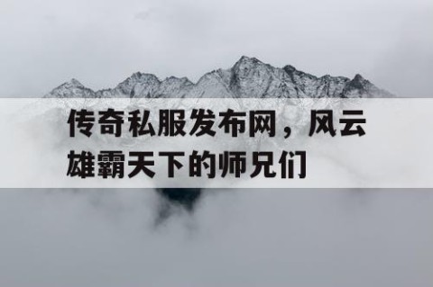 传奇私服发布网,风云雄霸天下的师兄们