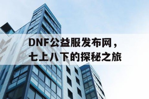 DNF公益服发布网，七上八下的探秘之旅