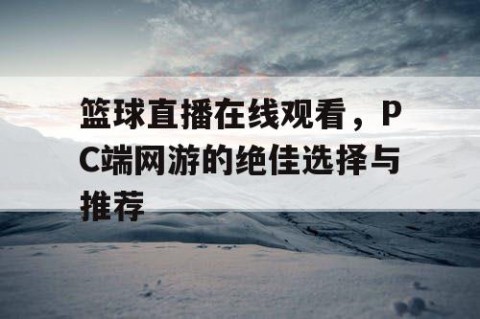 篮球直播在线观看，PC端网游的绝佳选择与推荐