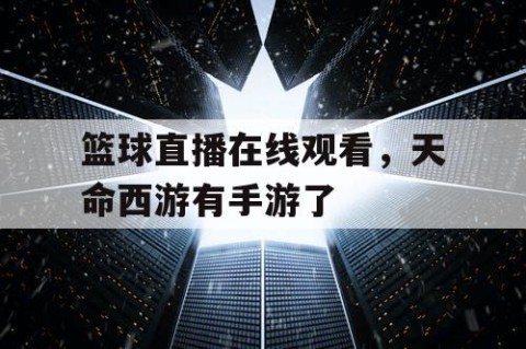 篮球直播在线观看,天命西游有手游了