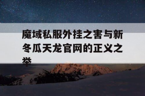 魔域私服外挂之害与新冬瓜天龙官网的正义之举