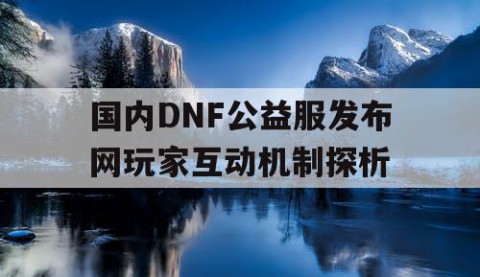 国内DNF公益服发布网玩家互动机制探析