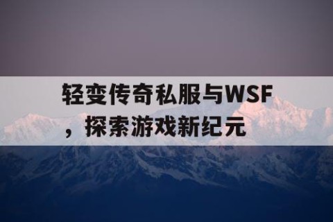 轻变传奇私服与WSF，探索游戏新纪元
