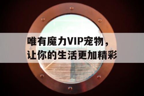 唯有魔力VIP宠物，让你的生活更加精彩