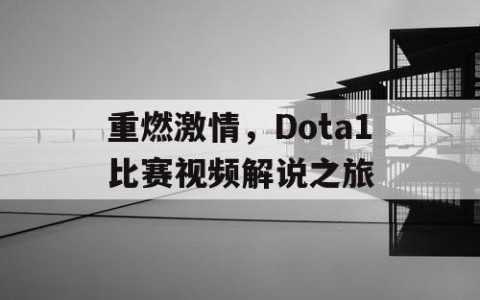 重燃激情，Dota1比赛视频解说之旅