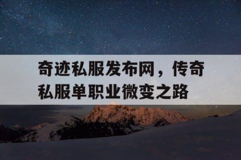 奇迹私服发布网，传奇私服单职业微变之路