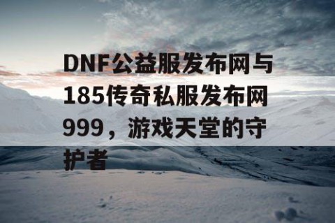 DNF公益服发布网与185传奇私服发布网999，游戏天堂的守护者