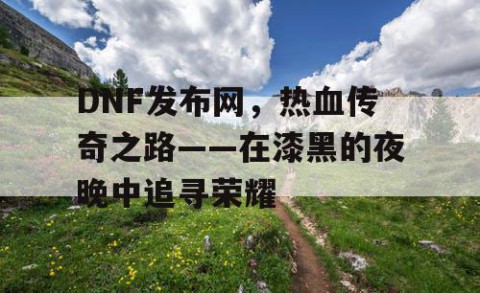 DNF发布网，热血传奇之路——在漆黑的夜晚中追寻荣耀