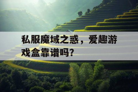 私服魔域之惑，爱趣游戏盒靠谱吗？
